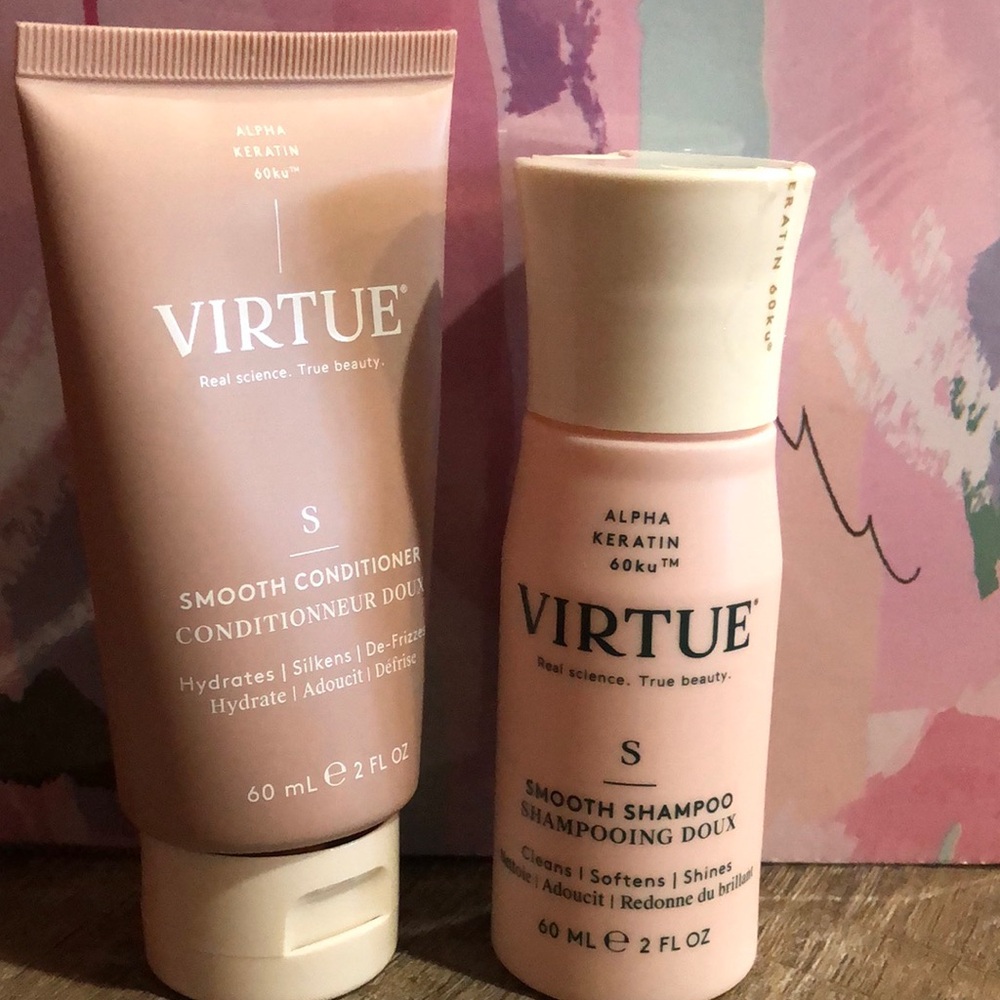 VIRTUE Smooth Shampoo and Conditioner Set Travel Size 2oz Each New